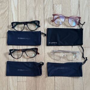 Lot of 4 pairs of non prescription fashion glasses cat eye